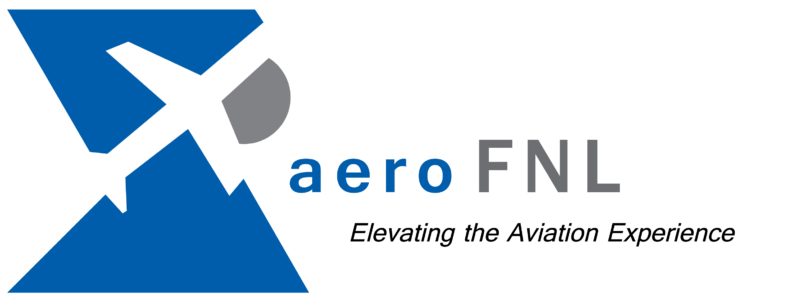 Business Aviation Group Logo for Aero FNL at Northern Colorado Regional, featuring a stylized airplane and gray circle, with the tagline “Elevating the Aviation Experience.”.